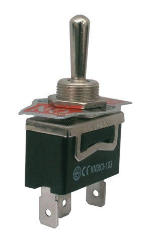 Prepínač páčkový 3-pol./3-pin (ON)-OFF-(ON) 250 V/10 A