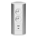 ORNO OR-GM-9039/W-G Zásuvka rohová s USB