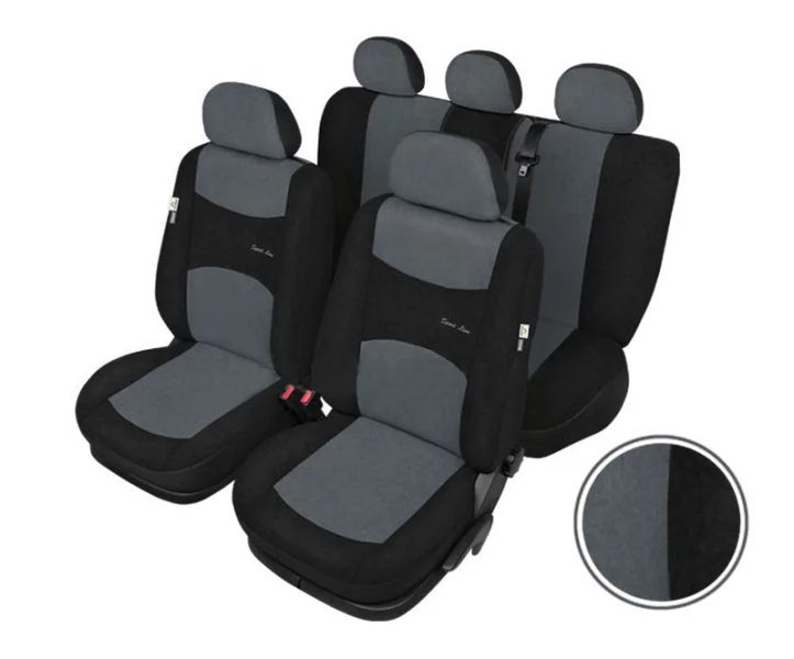 Autopoťahy SIXTOL SPORT LINE + šedočierne