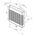 Ventilátor VENTS 150 MATL TURBO s automatickým žaluziemi