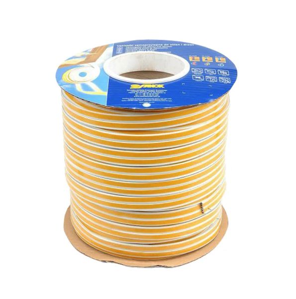 Tesnenia do okien a dverí samolepiace 9x4mm TYP E biele 150m
