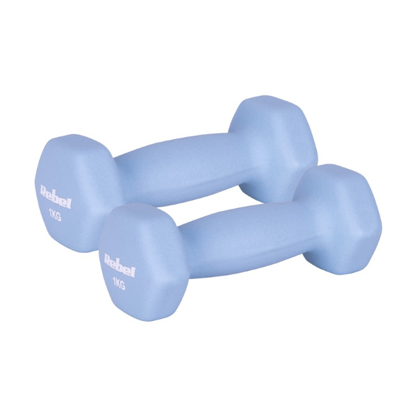 Sada liatinových a neoprénových činiek HEX REBEL RBA-2330-1 2x1 kg