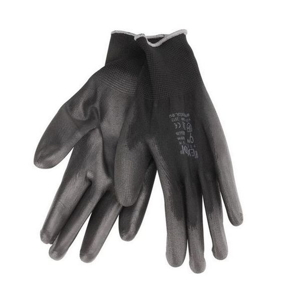 Rukavice polyesterové poloumáčané v PU, čierne, 280 mm, EXTOL PREMIUM