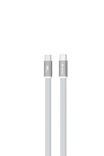 Devia Ultra3 usb-c PD 240W kovový tkaný plochý rýchlonabíjací kábel 1,5 m biela