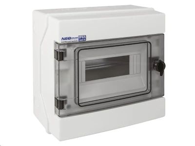 Rozvádzač RH-8 NEO pre fotovoltaiku plast. / IP65 / 1000V DC / 500V AC / 1x8 nástenný / prehľadné dvere