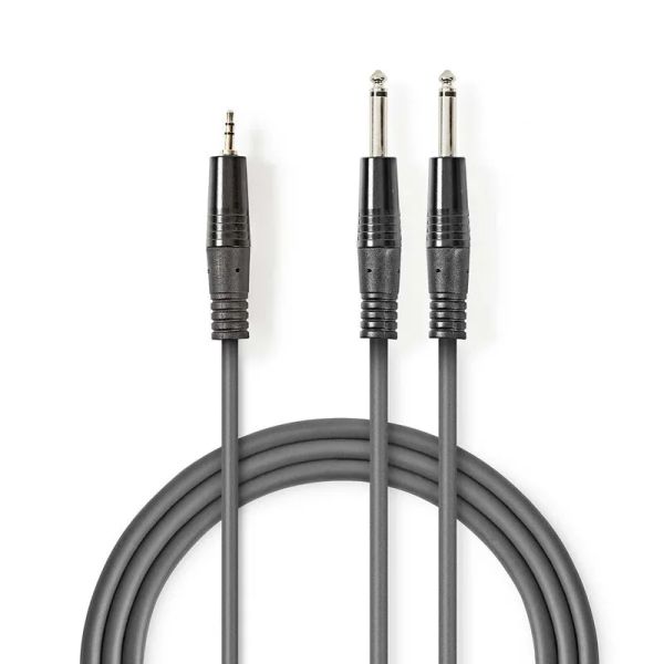 Kábel Jack 3,5mm konektor/2x Jack 6,35mm konektor 3m NEDIS COTH23200GY30