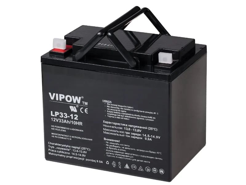 Olovená batéria 12V / 33Ah VIPOW bezúdržbový akumulátor
