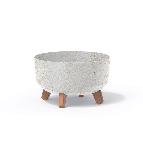 Kvetináč GRACIA LOW ECO WOOD biely 28,5cm