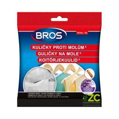 Guličky proti moliam v šatníku BROS 20 ks