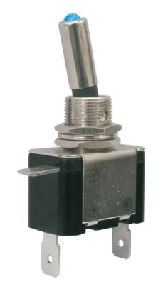 Prepínač páčkový 2pol./2pin ON-OFF 12VDC/25A LED modrá