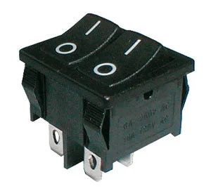 Prepínač kolískový     2x(2pol./2pin)  ON-OFF dvojitý čierny  O-I  12V