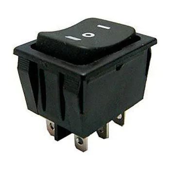 Prepínač kolískový 3pol./6pin (ON)-OFF-(ON) 250V/15A čierny