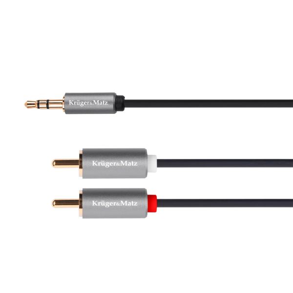Kábel Jack 3.5mm stereo/2x Cinch 3m KRUGER & MATZ KM1216 Basic
