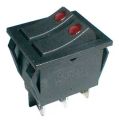 Prepínač kolískový 2x(2pol./3pin) ON-OFF 250V/15A pros. bod R