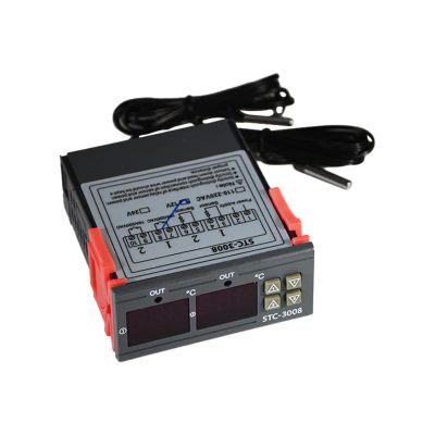 Digitálny duálny termostat - STC-3008 rozsah -55 ° C ~ 120 ° C, 12V DC, 1m kábel