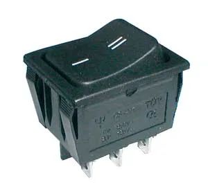 Prepínač kolískový 2-pol./6-pin ON-ON 250 V/15 A čierny