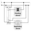 Relé prioritné prúdové F&F PR-613 1xNO+1xNC, 230V, 16A, na DIN lištu