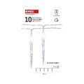 LED vianočná girlanda – 10x cencúľ, 1,35 m, 2x AA, vnútorná, studená biela, časovač
