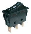 Prepínač kolískový 3pol./3pin (ON)-OFF-(ON) 250V/15A čierny