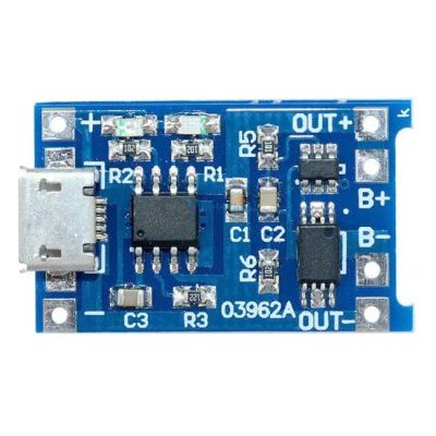 Nabíjačka Li-Ion článku 1A s ochranou, modul s IO TP4056 (micro USB)
