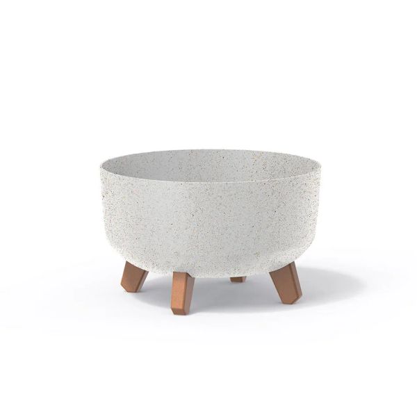 Kvetináč GRACIA LOW ECO WOOD biely 28,5cm