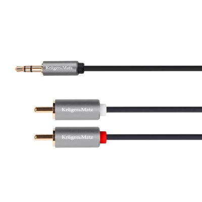 Kábel Jack 3.5mm stereo/2x Cinch 1,8m KRUGER & MATZ KM1214 Basic
