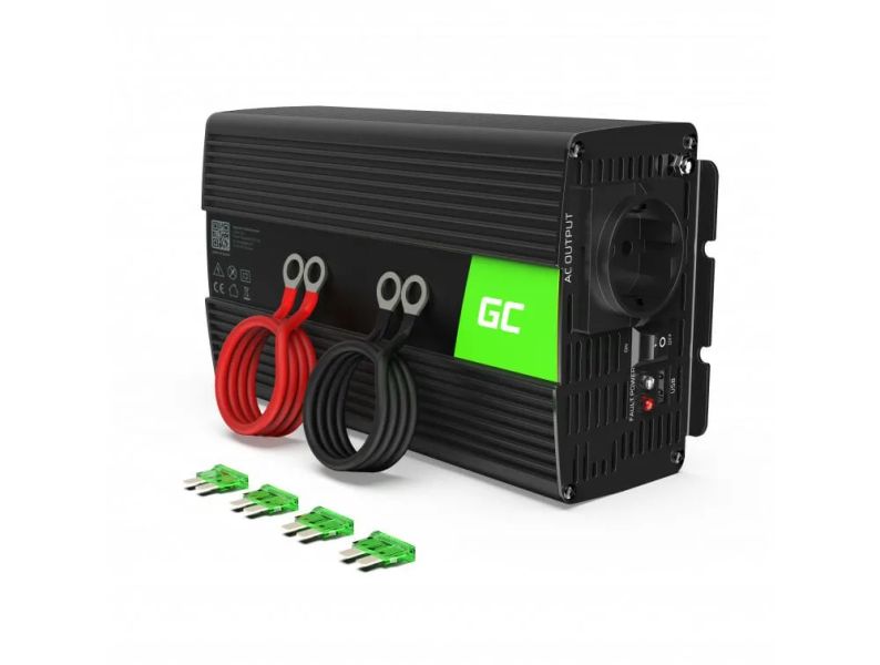 Green Cell INV08 automobilový menič napätia 12V to 220V, 1000W/2000W