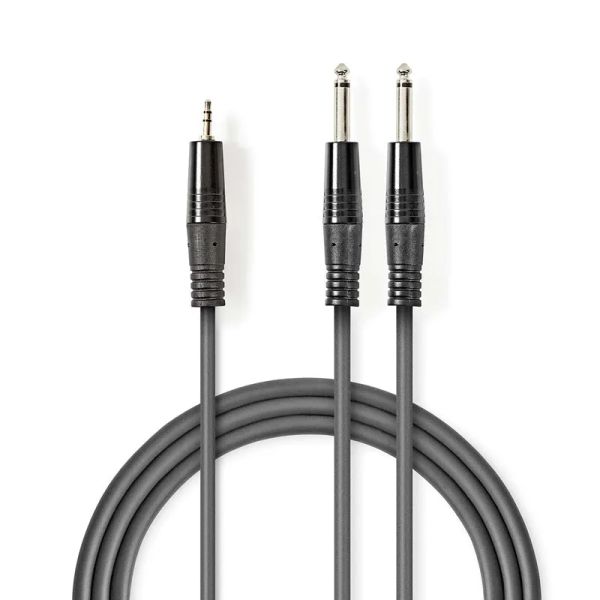 Kábel Jack 3,5mm konektor/2x Jack 6,35mm konektor 5m NEDIS COTH23200GY50