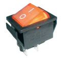 Prepínač kolískový 2pol./4pin ON-OFF 250V/15A pros. žltý