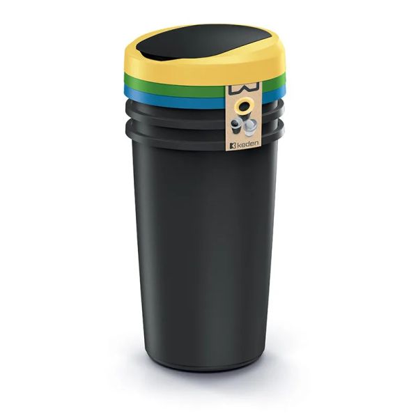 Kôš odpadkový COMPACTA R FLAP SET čierny 3x50l