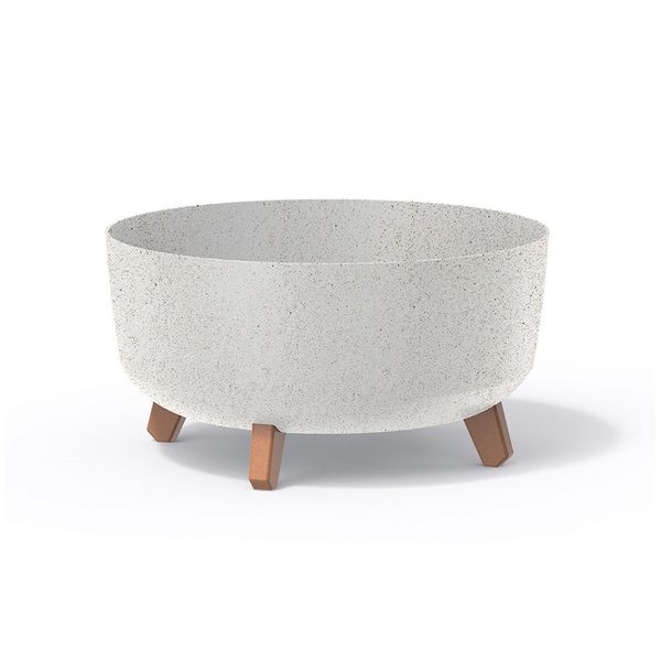 Kvetináč GRACIA LOW ECO WOOD biely 38 cm