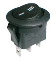 Prepínač kolískový okrúhly  2pol./3pin  ON-ON 250V/6A čierny