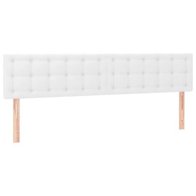 vidaXL Čelá postelí biele 160x5x78/88 cm umelá koža