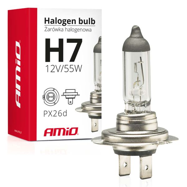 Halogénová žiarovka H7 12V 55W UV filter (E8) AMiO-01156