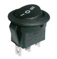 Prepínač kolískový okrúhly  3pol./3pin ON-OFF-ON 250V/6A čierny