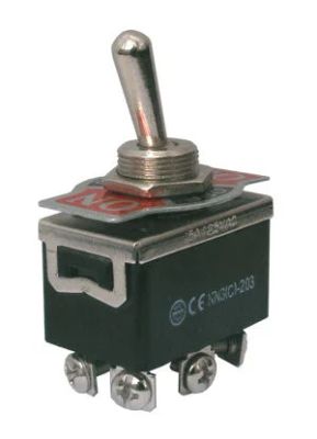 Prepínač páčkový  3pol./6pin  ON-OFF-ON 250V/10A skrut.