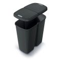 Kôš odpadkový COMPACTA Q DUO recyklovaná čierna s čiernym vekom 45l
