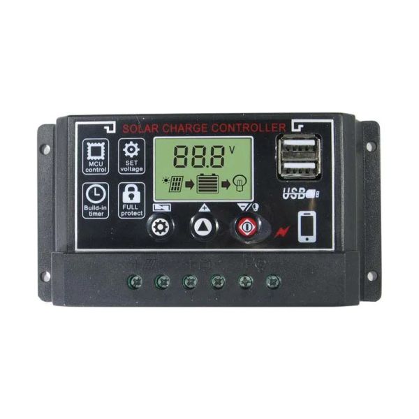 Solárny regulátor PWM BL915C 12-24V/30A+USB pre rôzne batérie