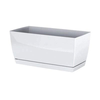 Kvetináč s miskou COUBI CASE P biely 29cm