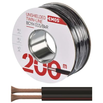 Dvojlinka netienená 2x0,15 mm2 čierno/červená EMOS S8130 200 m