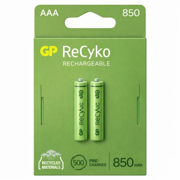 2 x nabíjateľné batérie AAA / R03 GP ReCyko 1000 Series Ni-MH 950mAh