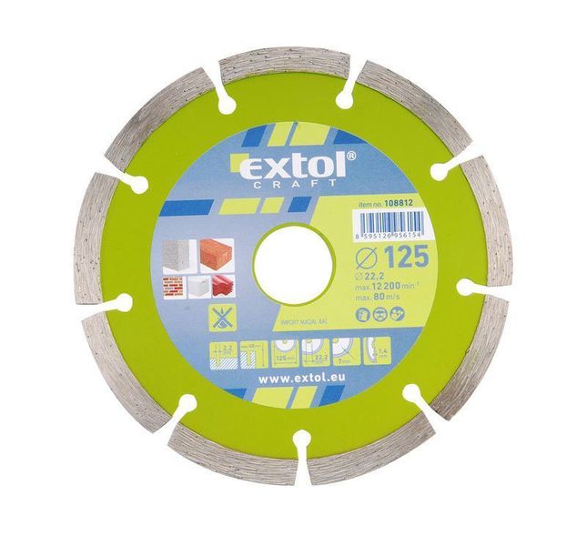 Kotúč diamantový rezný segmentový 115mm EXTOL CRAFT 108811