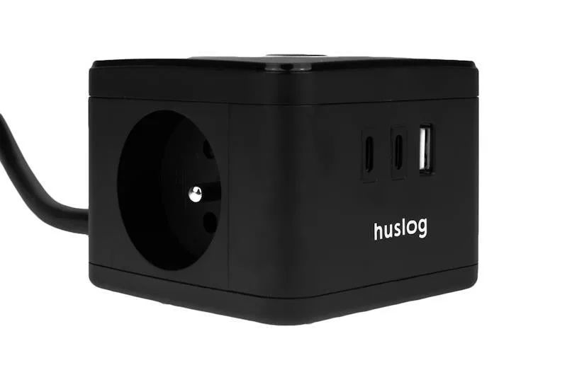 Predlžovací kábel HUSLOG Smart Black 1,4m
