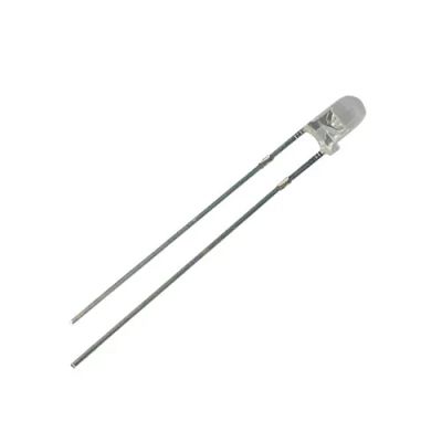 LED  3mm  žltá (590nm), svietivosť 2500 mcd, 30 °, číra, IF = 20 mA, VF = 2.2.V