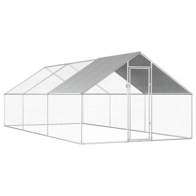 vidaXL Vonkajšia klietka pre sliepky 2,75x6x1,92 m, pozinkovaná oceľ