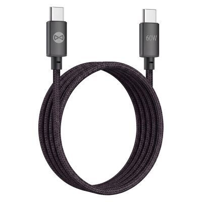 Kábel Forever Vibe USB-C - USB-C 1,0 m 60W tmavosivý