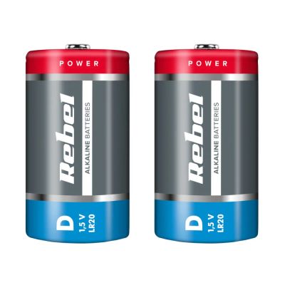 Batéria D (R20) alkalická REBEL Alkaline 2ks / shrink BAT0064