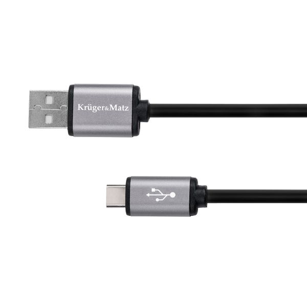 Kábel KRUGER & MATZ KM1239 Basic USB/USB-C 1m Black