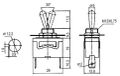 Prepínač páčkový 2pol./2pin ON-OFF 250V/10A