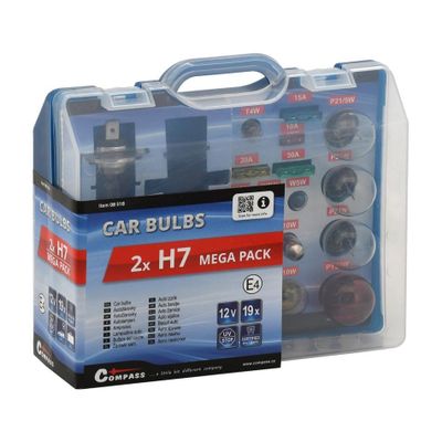 Sada autožiaroviek MEGA H7+H7+poistky COMPASS 08518